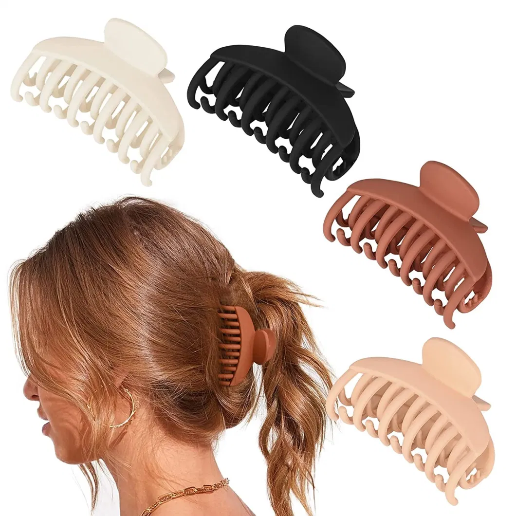 New Style Solid Color Frosted Texture Simple and Elegant Casual Plastic Hair Claws