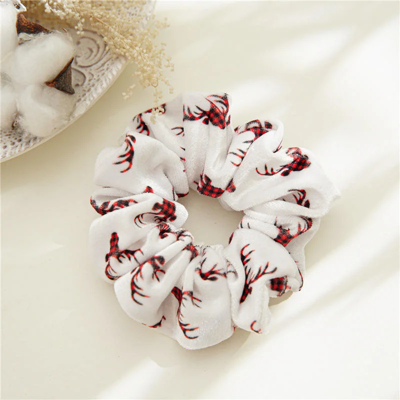 Three State Winter Flannel Printing Christmas Pattern Large Scrunchies Hair Accessory